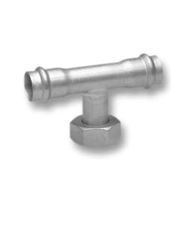 Tê aço inox press roscado centro f (v) 35x11/4"