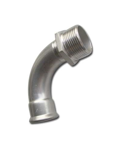 Joelho macho aço inox prensar 316L (m) 22x3/4"