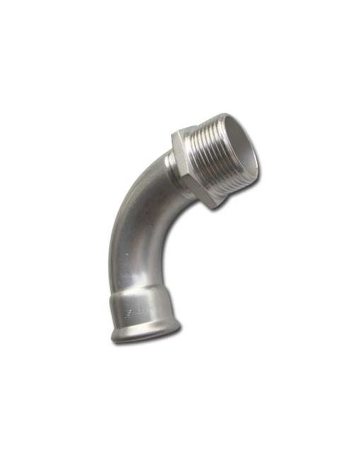 Joelho macho aço inox prensar 316L (m) 22x3/4"