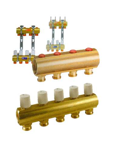 Coletor distribuição 2 circ. c/caudalí. 1"x18 - R553MY002